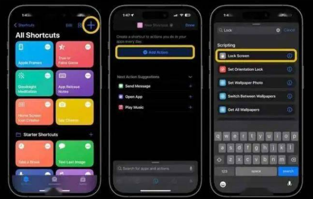 新河苹果14锁屏维修店分享iPhone14升级iOS16.4后如何创建锁屏快捷方式 