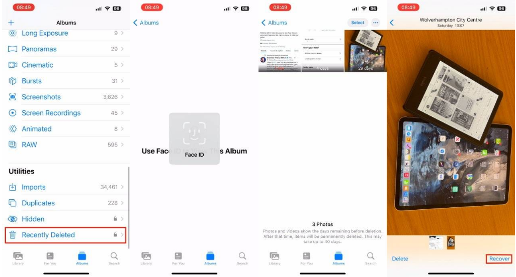 新河苹果14维修分享 iPhone14 上恢复已删除的照片 