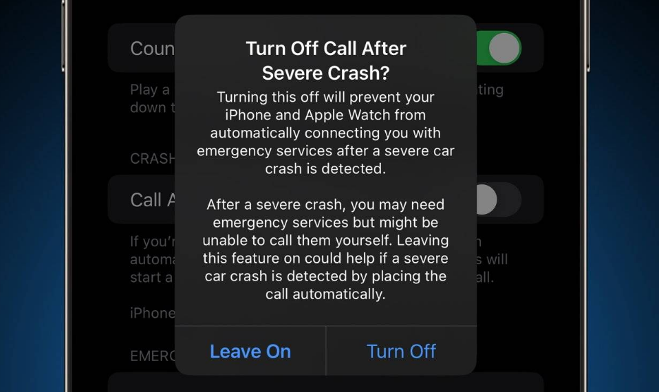 新河苹果14维修分享 iPhone 14 和 Apple Watch 上关闭崩溃检测 